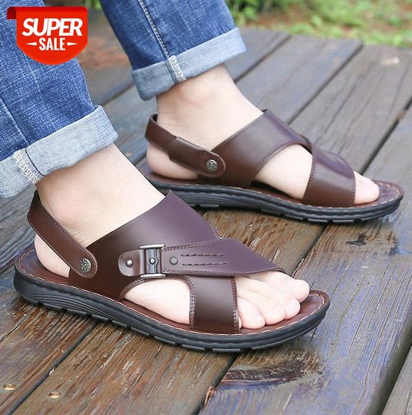 2 sandals in one men's leather comfortable beach shoes outdoor thick-soled wear-resistant #5e8g, Black
2 sandals in one men's leather comfortable beach shoes outdoor thick-soled wear-resistant #5e8g, Black