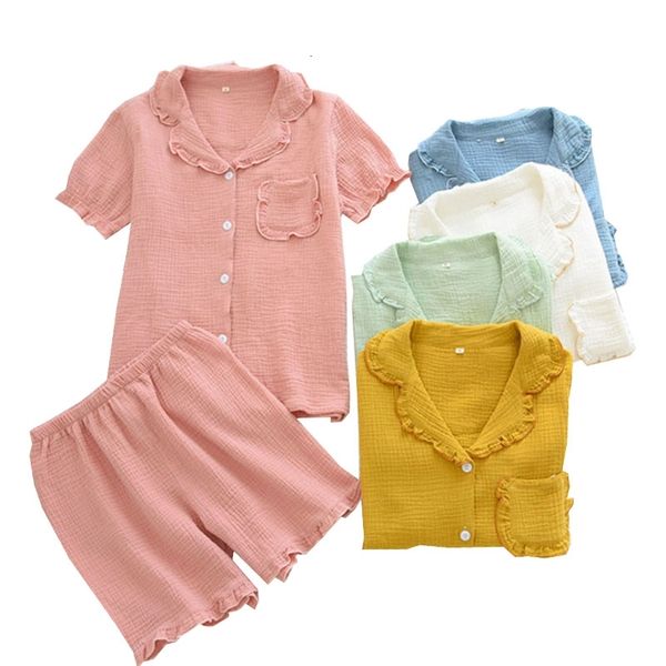 women's sleepwear 2021 summer new girls' cute solid color turn-down collar soft pajamas set 2pcs gauze cotton sweet colorful women, Black;red
women's sleepwear 2021 summer new girls' cute solid color turn-down collar soft pajamas set 2pcs gauze cotton sweet colorful women, Black;red