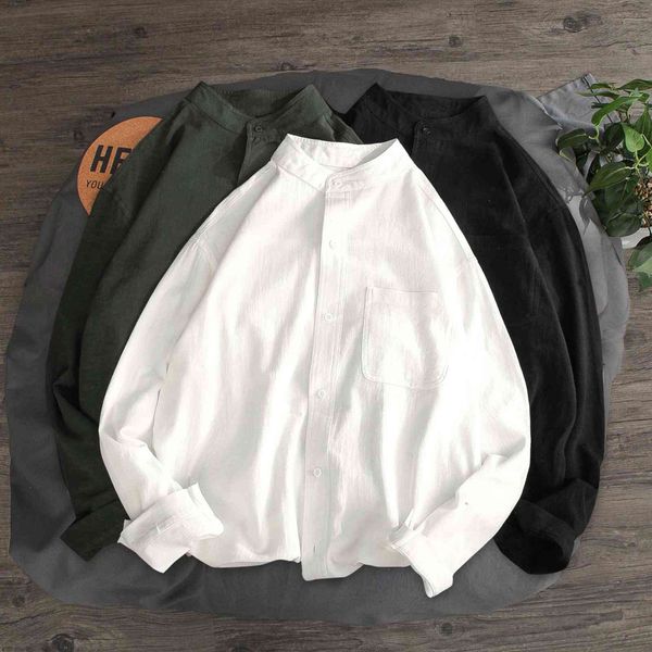 men's casual shirts spring korean fashion mens cotton white stand collar long sleeve soft loose linen touch male blouse 4xl 5xl pp9i, White;black
men's casual shirts spring korean fashion mens cotton white stand collar long sleeve soft loose linen touch male blouse 4xl 5xl pp9i, White;black