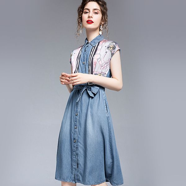 casual dresses denim women spring summer fashion elegant patchwork short sleeve empire waist print slim a-line wd04, Black;gray
casual dresses denim women spring summer fashion elegant patchwork short sleeve empire waist print slim a-line wd04, Black;gray