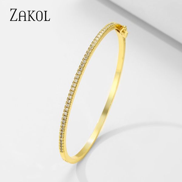 zakol beautyful gold color cubic zirconia bangles rose gold color bracelets silver color bangle jewelry for women birthday gifts q0719, Black
zakol beautyful gold color cubic zirconia bangles rose gold color bracelets silver color bangle jewelry for women birthday gifts q0719, Black