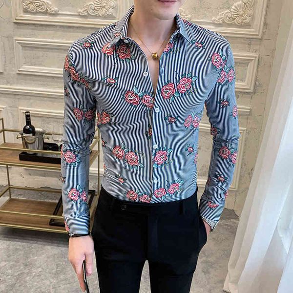 men's casual shirts venda quente dos homens camisas florais listrado manga longa primavera novo magro ajuste blusa homme night club pro, White;black
men's casual shirts venda quente dos homens camisas florais listrado manga longa primavera novo magro ajuste blusa homme night club pro, White;black
