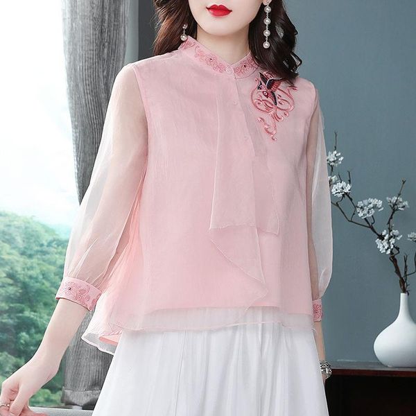 women's blouses & shirts 2021 summer woman female cheongsam blouse , chinese style 3xl chipao for women clothes, White 
women's blouses & shirts 2021 summer woman female cheongsam blouse , chinese style 3xl chipao for women clothes, White