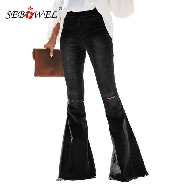 women's jeans sebowel retro woman elastic distressed bell bottom hole denim pants burr hem flare female hight waist trousers s-xxl, Blue
women's jeans sebowel retro woman elastic distressed bell bottom hole denim pants burr hem flare female hight waist trousers s-xxl, Blue