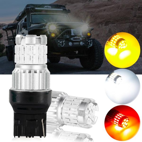 car headlights 2pc drviaion t20 7443 w21/5w led reversing lamp canbus error 36smd replacement 1200ml