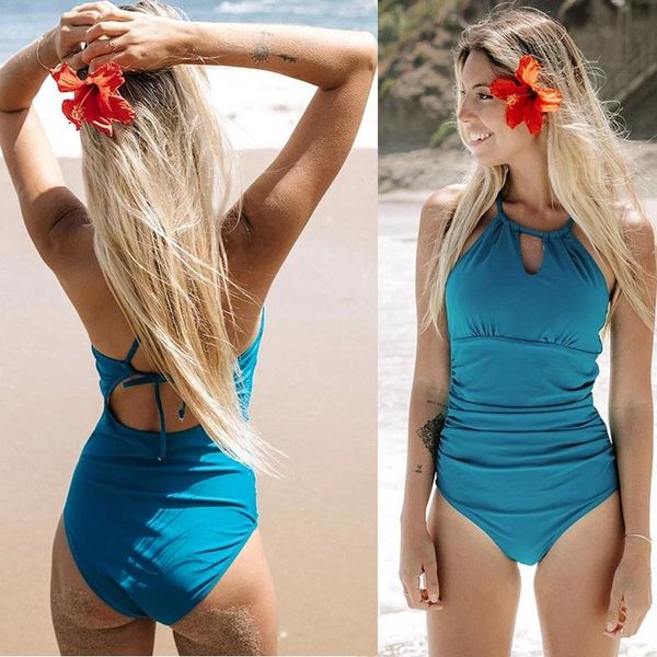one-piece suits solid color backless women swimsuit pleated halter collar cross strap bathing woman swimwear
one-piece suits solid color backless women swimsuit pleated halter collar cross strap bathing woman swimwear