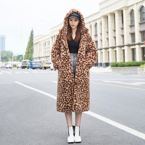 women's fur & faux winter fashion coat women 2021 leopard print long hooded jacket imitate rex loose warm outwear female201, Black
women's fur & faux winter fashion coat women 2021 leopard print long hooded jacket imitate rex loose warm outwear female201, Black
