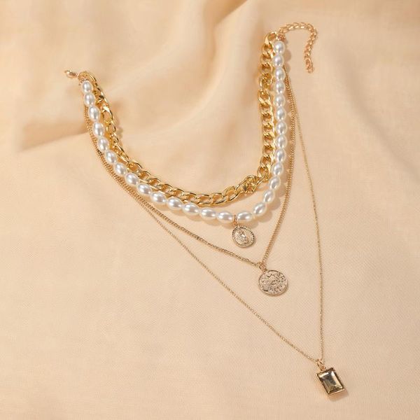 vintage baroque immitation pearls multilayer chain necklace for women exaggerated round coins portrait bijoux jewelry pendant necklaces, Silver
vintage baroque immitation pearls multilayer chain necklace for women exaggerated round coins portrait bijoux jewelry pendant necklaces, Silver