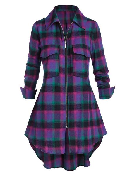 gothic vintage shirt women plus size plaid flap pocket zip curved hem blouse long sleeve autumn ladies blusas women's blouses & shirts, White
gothic vintage shirt women plus size plaid flap pocket zip curved hem blouse long sleeve autumn ladies blusas women's blouses & shirts, White