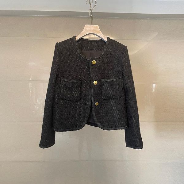 women's jackets tweed small fragrant black short jacket 2021 spring and autumn cardigan french ladies round neck tide, Black;brown
women's jackets tweed small fragrant black short jacket 2021 spring and autumn cardigan french ladies round neck tide, Black;brown