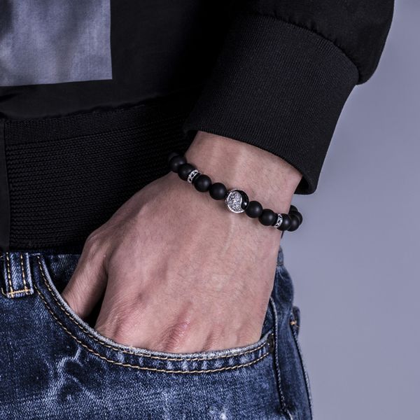 attyirena men charm bracelet matte bead bangle natural bla stone bracelets retro style pave cz beads bracelet jewelrybracelets, Golden;silver
attyirena men charm bracelet matte bead bangle natural bla stone bracelets retro style pave cz beads bracelet jewelrybracelets, Golden;silver