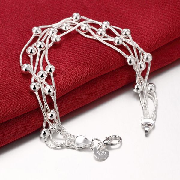 fashion 925 sterling silver five snake chain bracelet smooth bead silver bracelet for women girl wedding charm jewelry, Black
fashion 925 sterling silver five snake chain bracelet smooth bead silver bracelet for women girl wedding charm jewelry, Black
