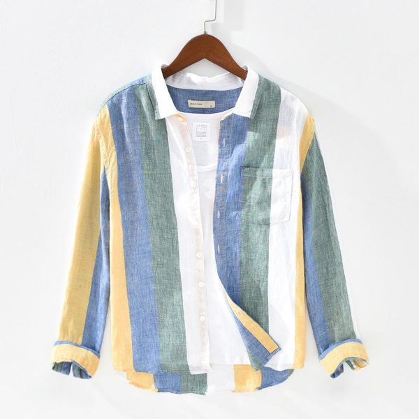 men's casual shirts men spring fashion japan style pure linen colorful stripe dyed long sleeve shirt male minimalism leisure, White;black
men's casual shirts men spring fashion japan style pure linen colorful stripe dyed long sleeve shirt male minimalism leisure, White;black