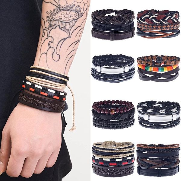 3pcs/set mens punk leather wrap braided wristband bangle set gifts charm bracelets, Golden;silver
3pcs/set mens punk leather wrap braided wristband bangle set gifts charm bracelets, Golden;silver