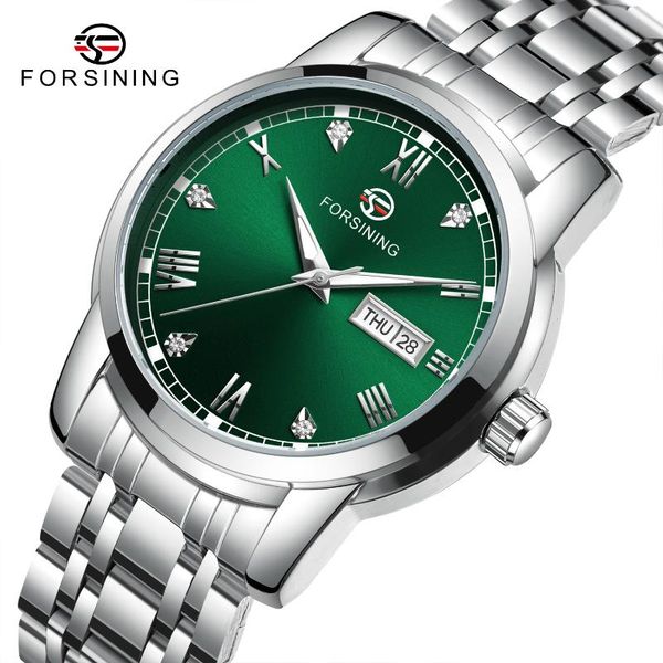 wristwatches forsining casual green men watch fashion waterproof stainless steel business mechanical wristwatch male luxury sport date clock, Slivery;brown
wristwatches forsining casual green men watch fashion waterproof stainless steel business mechanical wristwatch male luxury sport date clock, Slivery;brown