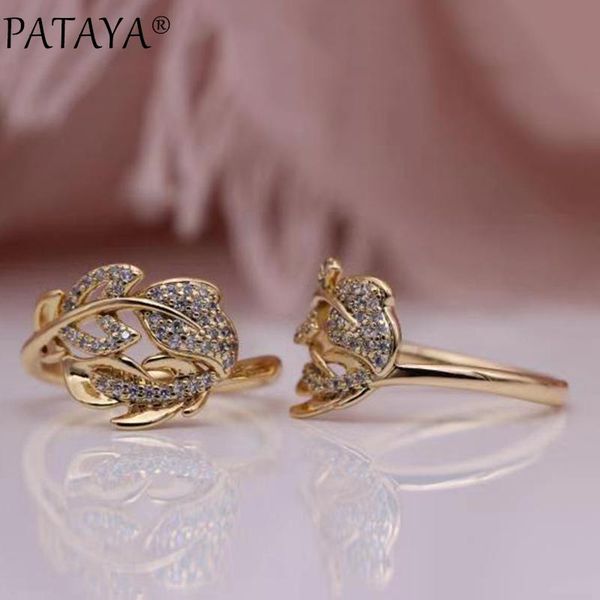 cluster rings pataya 585 rose gold hollow leaf white round natural zircon women wedding luxury party gift fine fashion jewelry, Golden;silver
cluster rings pataya 585 rose gold hollow leaf white round natural zircon women wedding luxury party gift fine fashion jewelry, Golden;silver