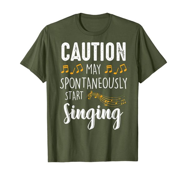 caution may spontaneously start singing - funny choir singer t-shirt, White;black
caution may spontaneously start singing - funny choir singer t-shirt, White;black