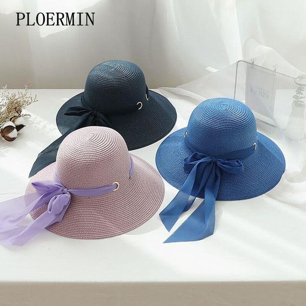 women summer sun hat beach bow ribbon straw temperament fashion girl hats outdoor panama bone feminino wide brim, Blue;gray
women summer sun hat beach bow ribbon straw temperament fashion girl hats outdoor panama bone feminino wide brim, Blue;gray