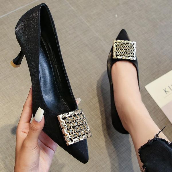 dress shoes paillette metal crystal buckle pumps woman pointed toe silk tacones altos mujer thin high heels women big size 40/41, Black
dress shoes paillette metal crystal buckle pumps woman pointed toe silk tacones altos mujer thin high heels women big size 40/41, Black