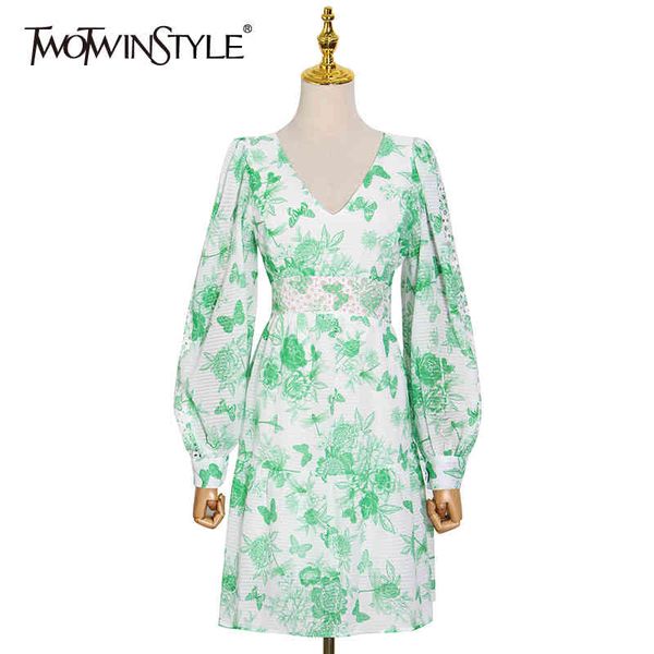 print elegant mini dress for women v neck lantern long sleeve high waist green dress female fashion new clothing 210428, Black;gray
print elegant mini dress for women v neck lantern long sleeve high waist green dress female fashion new clothing 210428, Black;gray