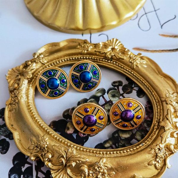 stud round colorful earrings, vintage styles party accessories femme girls, Golden;silver
stud round colorful earrings, vintage styles party accessories femme girls, Golden;silver