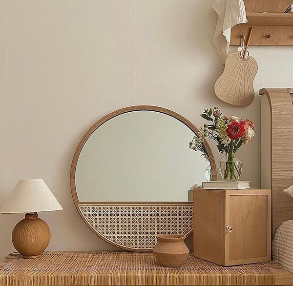 mirrors japanese retro rattan mirror makeup solid wood homestay table wall decoration
mirrors japanese retro rattan mirror makeup solid wood homestay table wall decoration