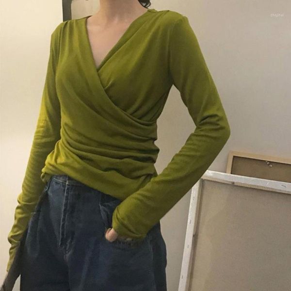 women autumn fashion t-shirt solid color deep v neck long sleeve leisure knitted blouse pullover women's sweaters, White;black
women autumn fashion t-shirt solid color deep v neck long sleeve leisure knitted blouse pullover women's sweaters, White;black
