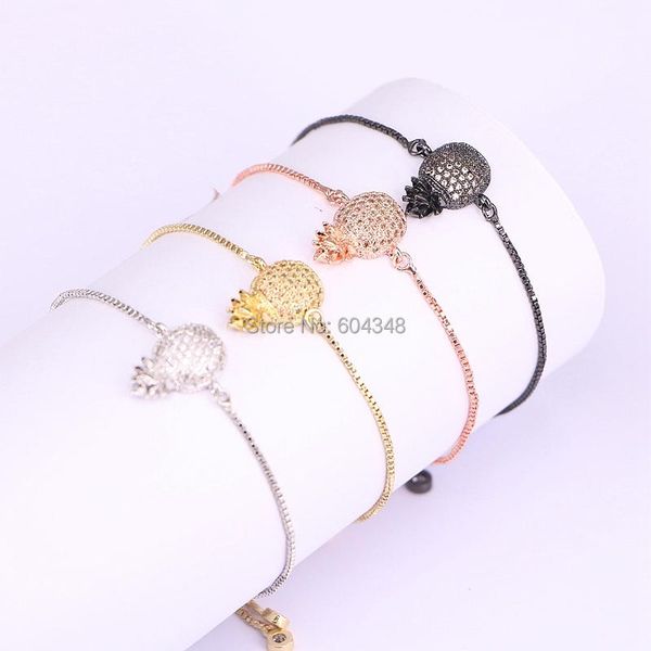 zyz176-1569 micro pave cz fruit pineapple bead adjustable bracelet for women link, chain, Black
zyz176-1569 micro pave cz fruit pineapple bead adjustable bracelet for women link, chain, Black