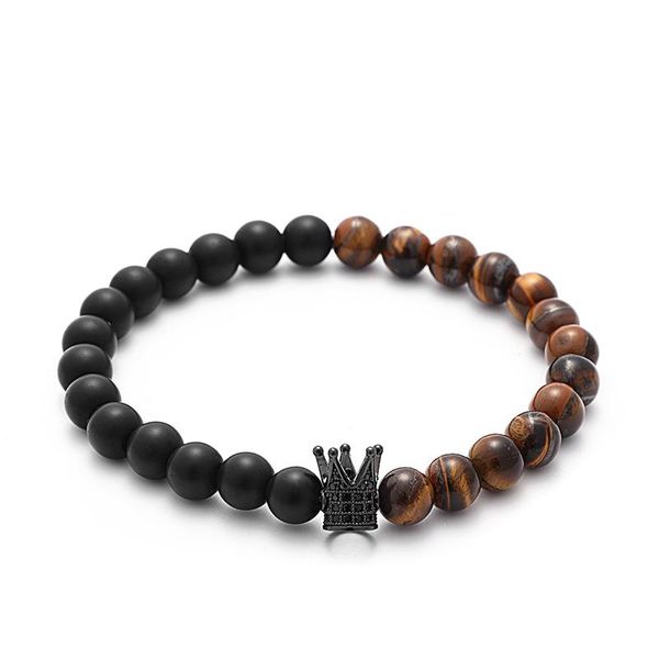 charm bracelets crown bracelet men 2021 classic handmade matte tiger eye stone beads for jewelry gift pulseira masculina, Golden;silver
charm bracelets crown bracelet men 2021 classic handmade matte tiger eye stone beads for jewelry gift pulseira masculina, Golden;silver