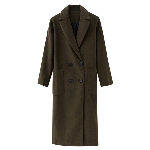 women's wool & blends women casual double breasted winter thick woolen long coats office lady fashion sleeve solid straight outwea, Black
women's wool & blends women casual double breasted winter thick woolen long coats office lady fashion sleeve solid straight outwea, Black