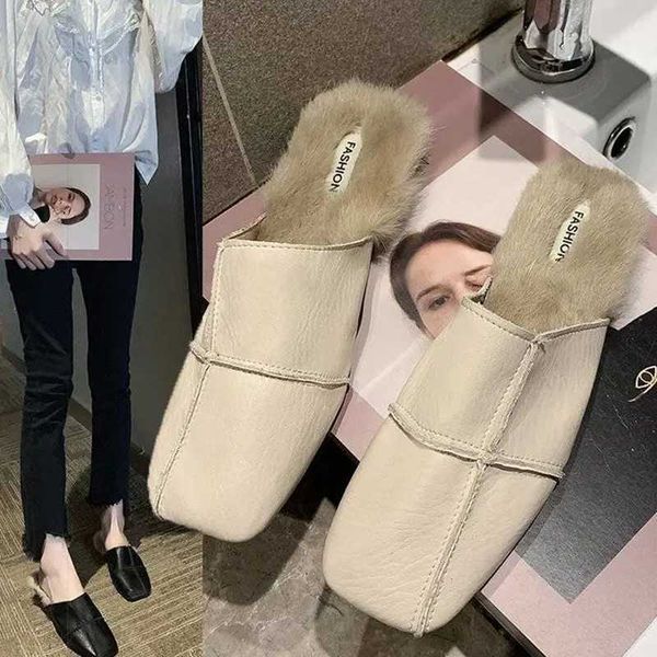 slippers 2021 spring and autumn baotou half women's outerwear fashion plush simple square toe flat mueller shoes, Black
slippers 2021 spring and autumn baotou half women's outerwear fashion plush simple square toe flat mueller shoes, Black