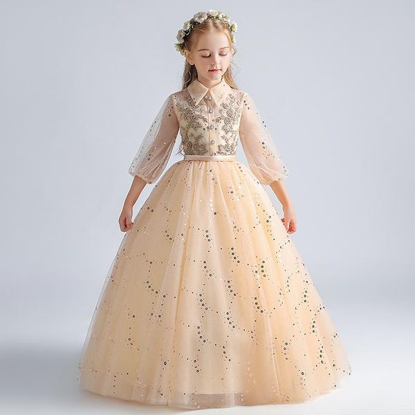 girl's dresses ball gown sequins empire floor-length fashion appliques half sleeves kids party communion girl for weddings h071, Red;yellow
girl's dresses ball gown sequins empire floor-length fashion appliques half sleeves kids party communion girl for weddings h071, Red;yellow