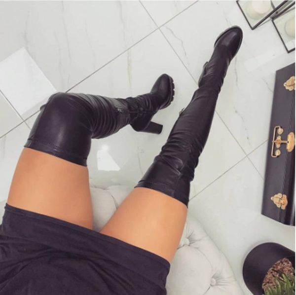 boots 2021 fashion women's shoes versatile high heel warm platform over knee, Black
boots 2021 fashion women's shoes versatile high heel warm platform over knee, Black