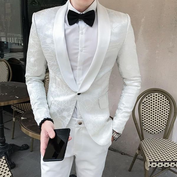 men's suits & blazers 2021 foru season wedding man white dress male casual slim fit social club office men smocking blazer, White;black
men's suits & blazers 2021 foru season wedding man white dress male casual slim fit social club office men smocking blazer, White;black