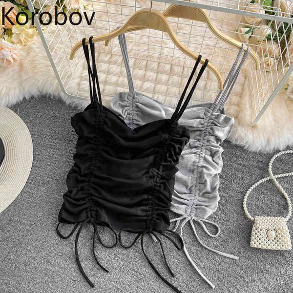 korobov summer slim spaghetti strap korean bandage drastring tank korean solid boho beach style camis 210430, White
korobov summer slim spaghetti strap korean bandage drastring tank korean solid boho beach style camis 210430, White
