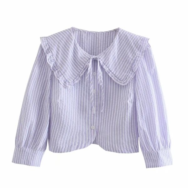 summer women peter pan collar striped short shirt casual female three quarter sleeve blouse office lady slim blusas s8898 210430, White
summer women peter pan collar striped short shirt casual female three quarter sleeve blouse office lady slim blusas s8898 210430, White