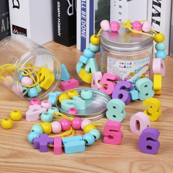 enlightening early education threading building block beading hand eye training kindergarten gift digital wooden toys
enlightening early education threading building block beading hand eye training kindergarten gift digital wooden toys