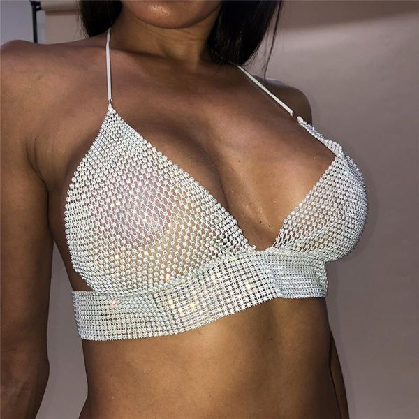 women's tanks & camis hollow out fishnet bling rhinestones tank deep v neck halter backless crop night club summer women 2021, White
women's tanks & camis hollow out fishnet bling rhinestones tank deep v neck halter backless crop night club summer women 2021, White