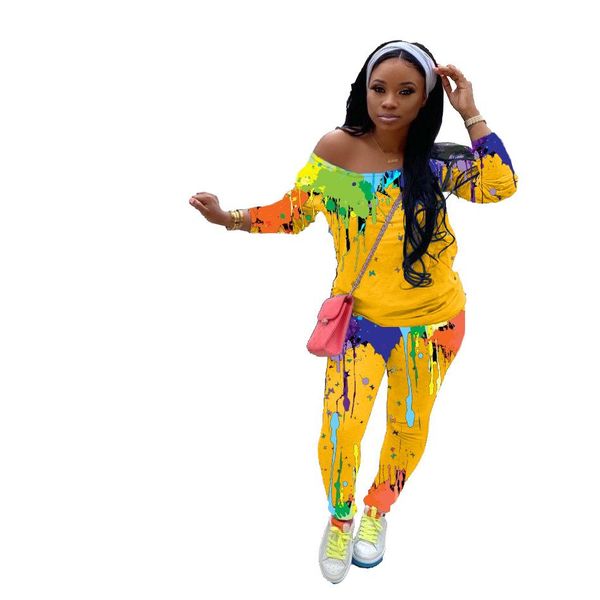 tracksuits graffiti print one shoulder long sleeve tshirt and bodycon jogger pant fashion casual plus size two piece s-4xl, Gray
tracksuits graffiti print one shoulder long sleeve tshirt and bodycon jogger pant fashion casual plus size two piece s-4xl, Gray