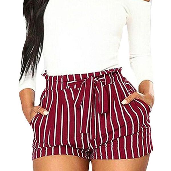 women's shorts summer fashion female women stripe printing pocket high waist bandage easy elastic casual short beach, White;black
women's shorts summer fashion female women stripe printing pocket high waist bandage easy elastic casual short beach, White;black