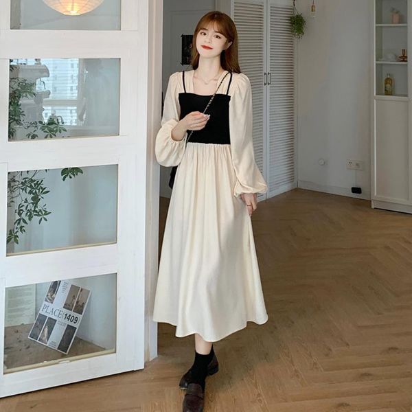 casual dresses fake two piece long sleeve dress women's spring and autumn 2021 french design feeling small chic, Black;gray
casual dresses fake two piece long sleeve dress women's spring and autumn 2021 french design feeling small chic, Black;gray