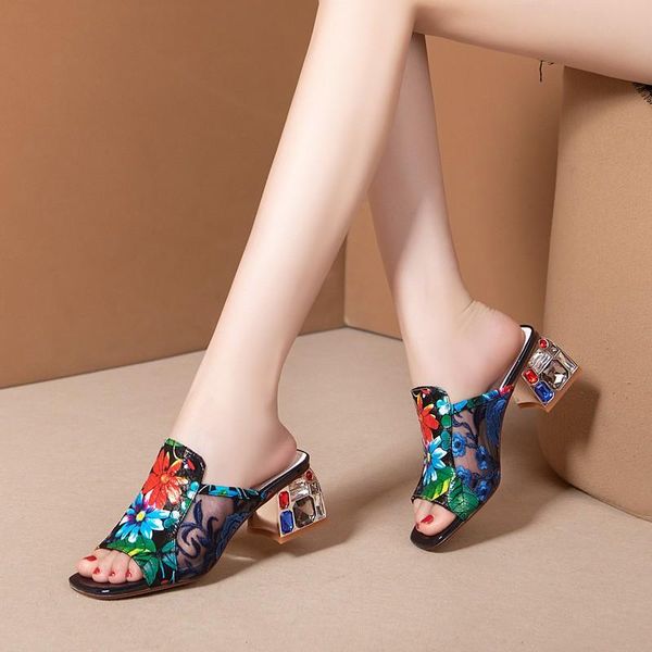 chinese traditional fashion embroidered women slippers sandals shoes print leather peep toe rhinestone heels slides big size 42, Black
chinese traditional fashion embroidered women slippers sandals shoes print leather peep toe rhinestone heels slides big size 42, Black