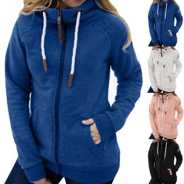 women's hoodies & sweatshirts solid color side pockets women coat autumn winter turtleneck long sleeve drawstring zipper hooded sweatsh, Black
women's hoodies & sweatshirts solid color side pockets women coat autumn winter turtleneck long sleeve drawstring zipper hooded sweatsh, Black