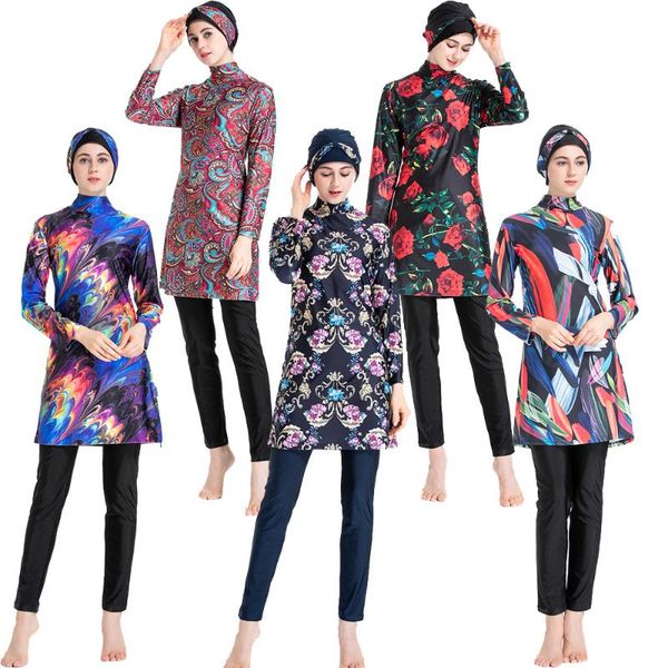 women's swimwear muslim women modest patchwork hijab long sleeves sport swimsuit 3pcs islamic burkini wear bathing suit -4xl, White;black
women's swimwear muslim women modest patchwork hijab long sleeves sport swimsuit 3pcs islamic burkini wear bathing suit -4xl, White;black
