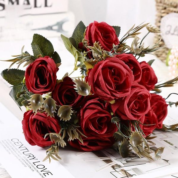artificial rose flower 6 heads false plant leaf for romantic wedding party home decoration decorative flowers & wreaths
artificial rose flower 6 heads false plant leaf for romantic wedding party home decoration decorative flowers & wreaths