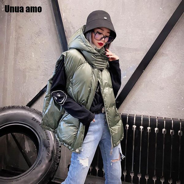 women's vests unua amo winter vest coat women sleeveless jacket 2021 fashion glossy loose hooded warm down padded waistcoat parka, Black;white
women's vests unua amo winter vest coat women sleeveless jacket 2021 fashion glossy loose hooded warm down padded waistcoat parka, Black;white