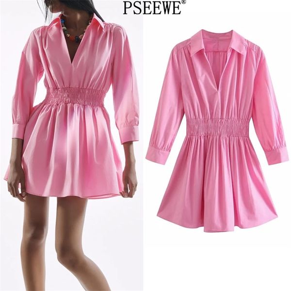 poplin pink short woman dresses summer v neck long sleeve casual women's elastic waist blue mini dress 210519, Black;gray
poplin pink short woman dresses summer v neck long sleeve casual women's elastic waist blue mini dress 210519, Black;gray