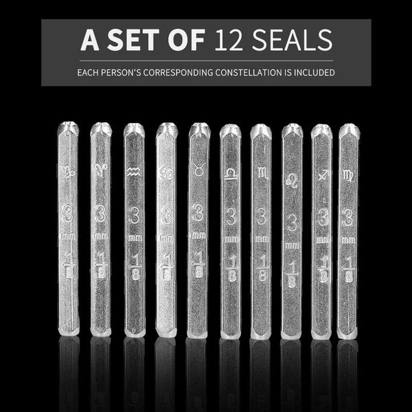 craft tools twelve zodiac sign stamps metal seal set carbon steel embossing and printing
craft tools twelve zodiac sign stamps metal seal set carbon steel embossing and printing