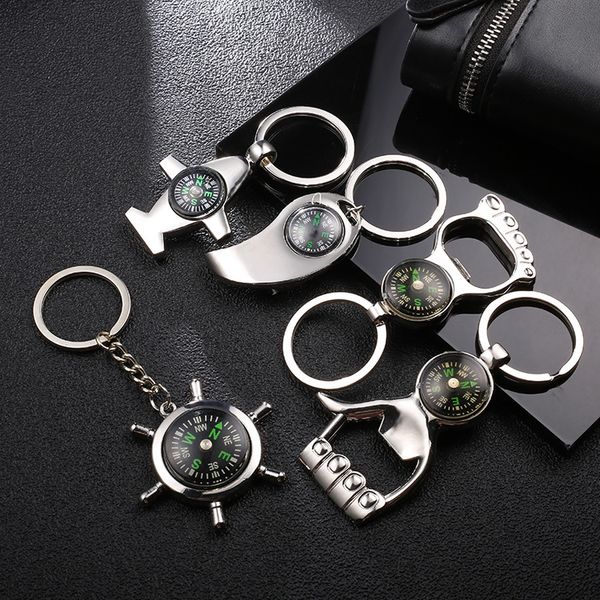 keychains creative geometric compass bottle opener keychain rudder keyring men's and women's gifts, Silver
keychains creative geometric compass bottle opener keychain rudder keyring men's and women's gifts, Silver