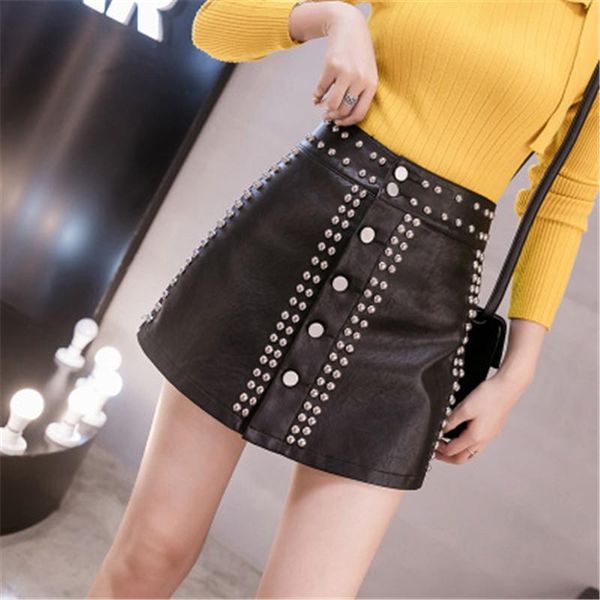 skirts leather skirt short a-line work clothes hip black mini punk women 
skirts leather skirt short a-line work clothes hip black mini punk women